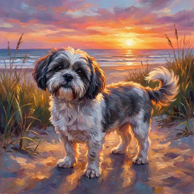 Sunset pet portrait style