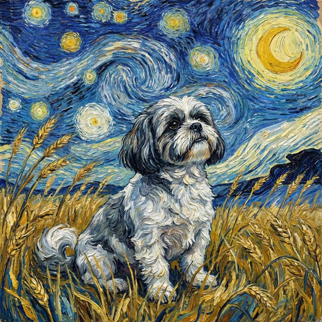 Van Gogh pet portrait style