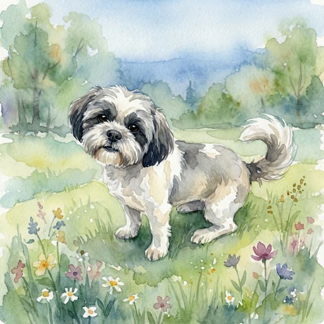 Watercolor pet portrait style