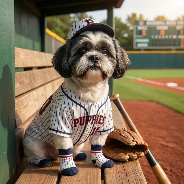 Baseball pet portrait style